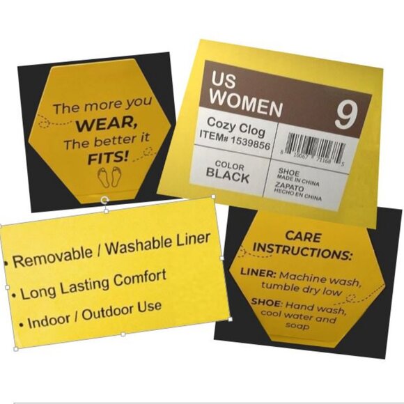 Joybees NWOT Unisex Sz9W Sz7M Black Cozy Clogs Faux Fur Lined - Picture 10 of 10